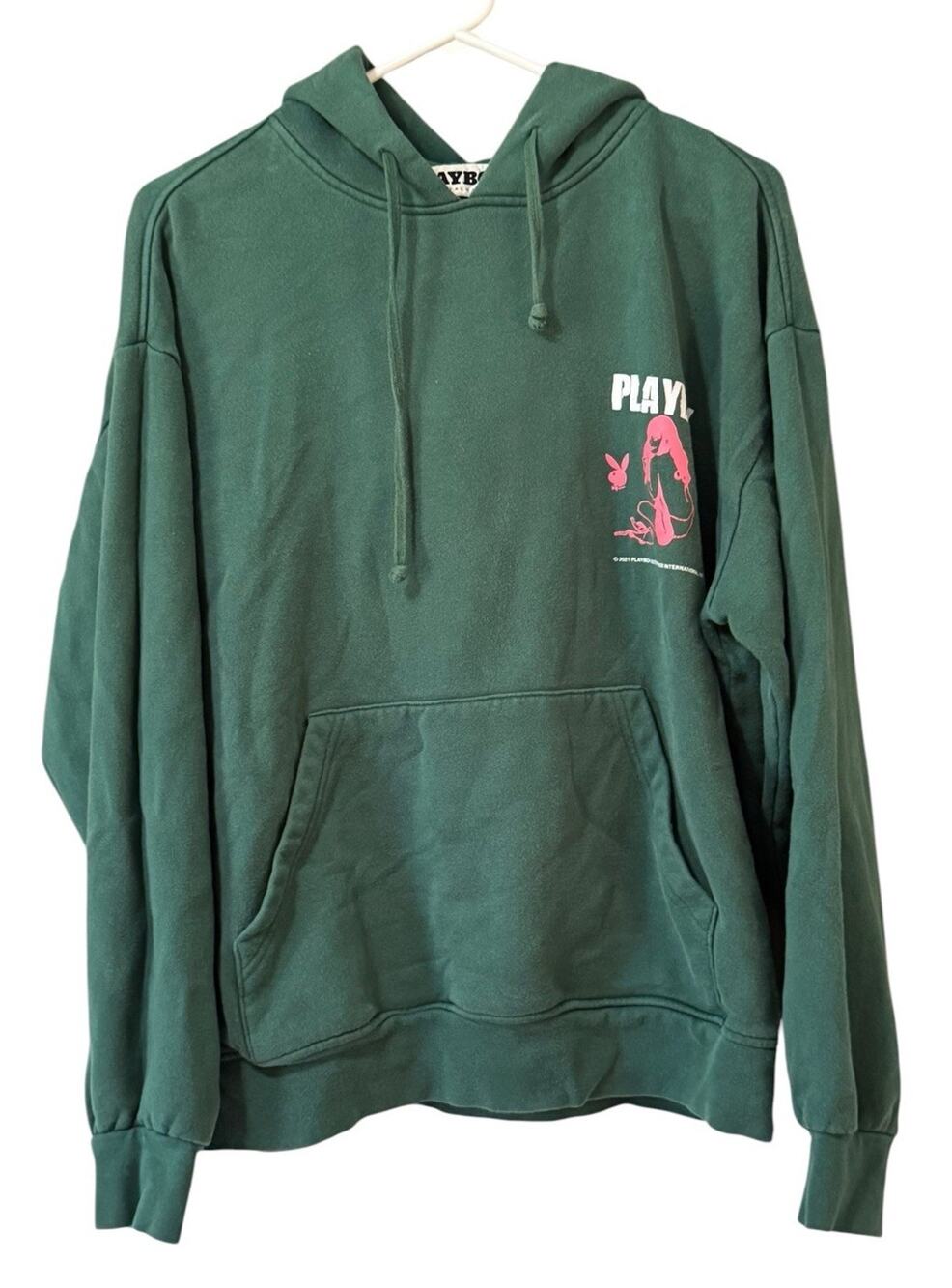 Playboy By Pacsun Women Size Medium Long Sleeve Hoodie Graphic Print Sexy Casual